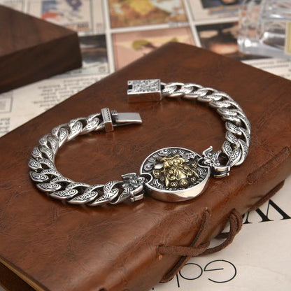 925 Silver Beaded Lion Cloud Bracelet