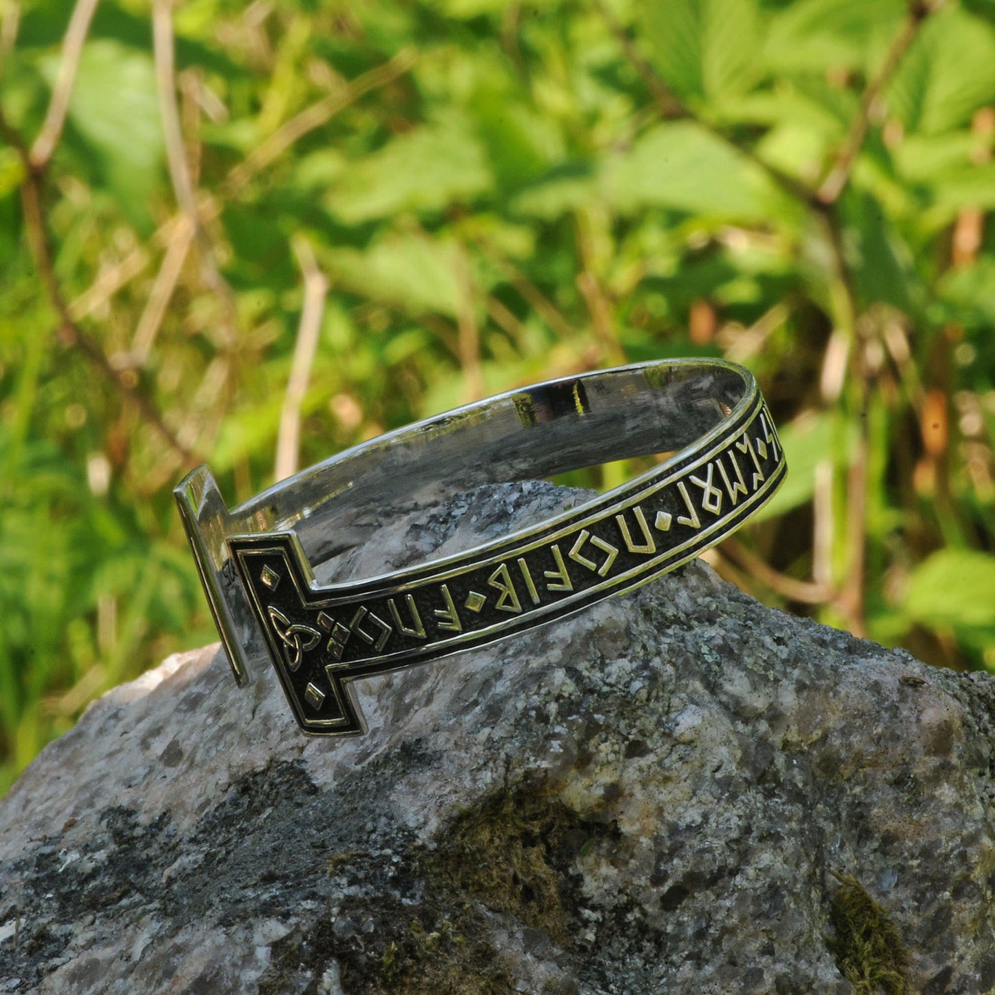 Viking Arm Ring With Elder Rune Bracelet