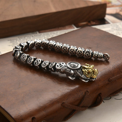925 Siver Ethnic Handwoven Pixiu Bracelet