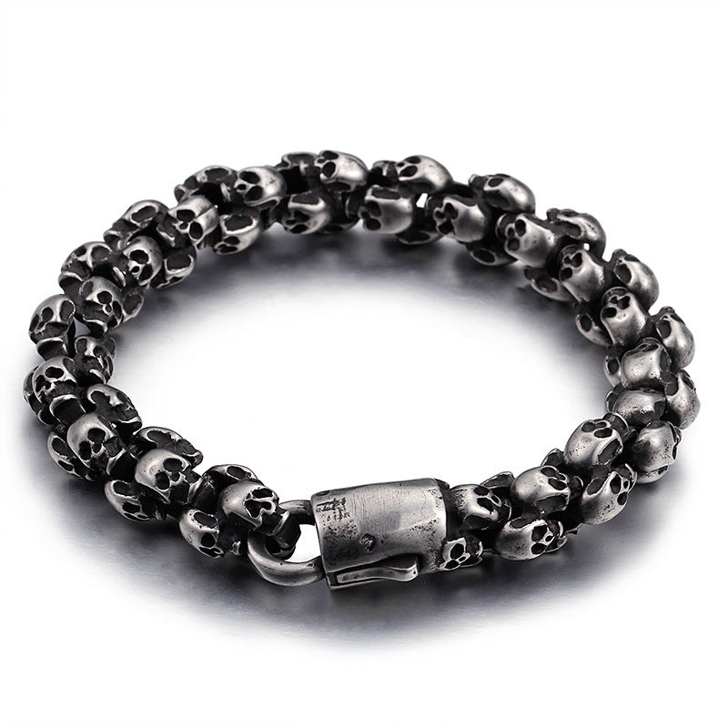 925 Silver Retro Skeleton Bracelet