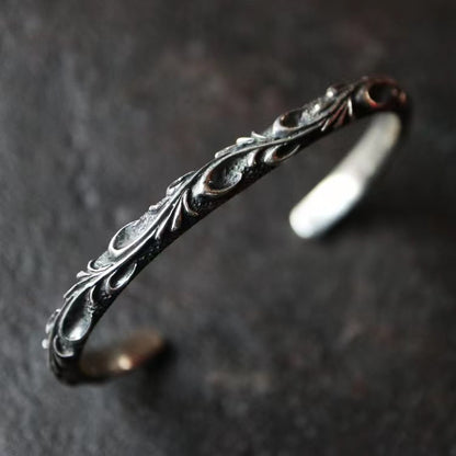 925 Silver Vintage Style Old Vine Couple Opening Plant Bracelet