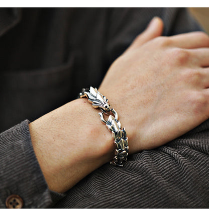 925 Silver Bracelet Men's Personality Fashion Jewelry Hip Hop Punk Style
