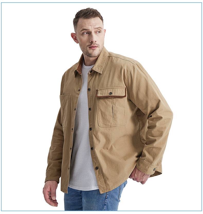 Work Land Lapel Collar Shirt