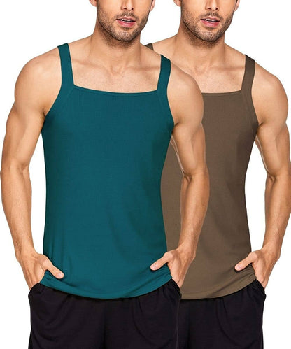 2 Pack Tank Tops Cotton Workout Undershirts (US Only)