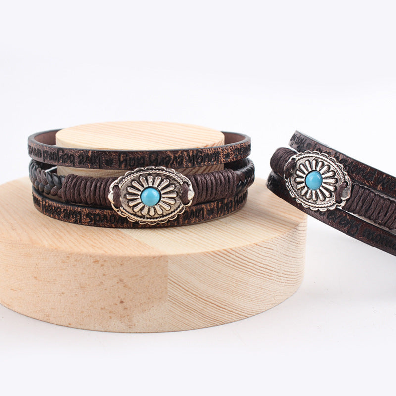 Flower multi-layer woven bracelet