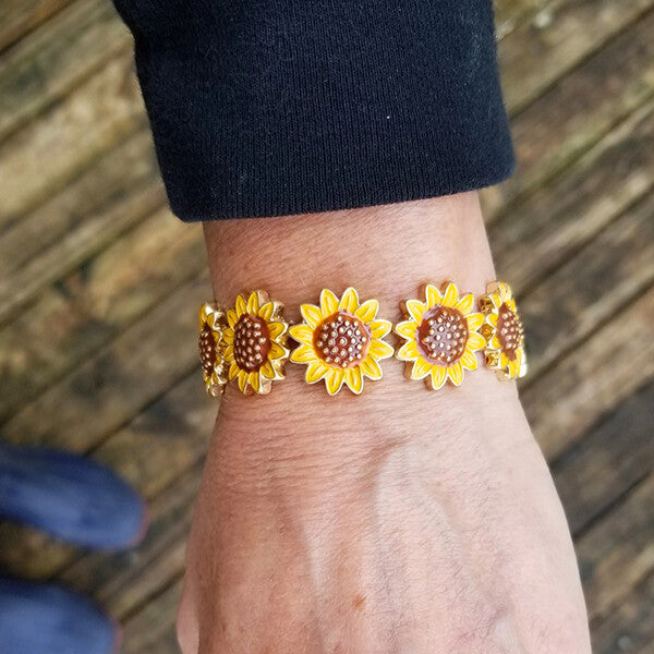 Sunflower Charm Stretch Bracelet