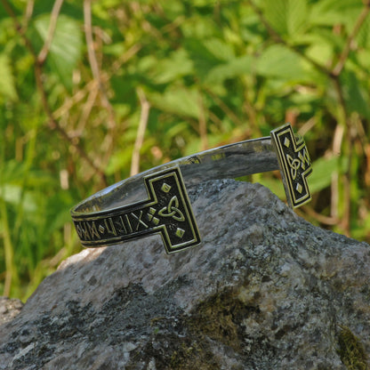 Viking Arm Ring With Elder Rune Bracelet