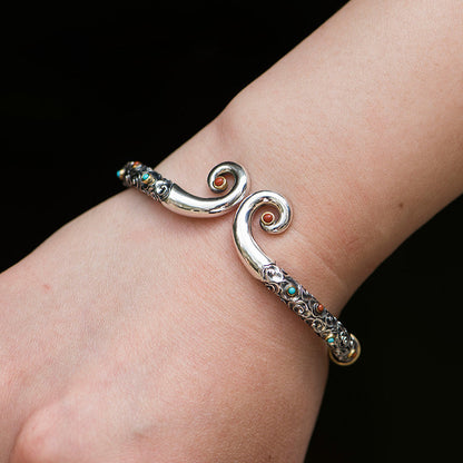925 Silver Golden Cudgel Bracelet