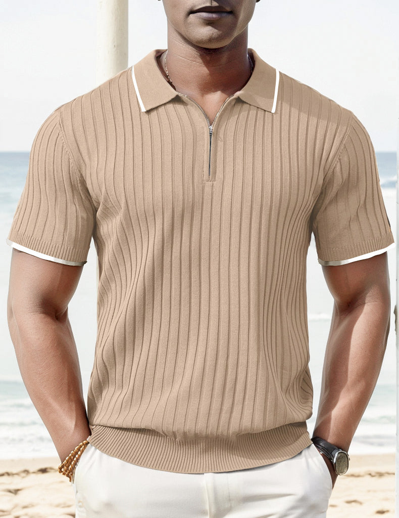 Chictango Rib Knit Polo Shirt