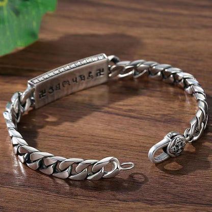925 Silver Six-Character Mantra Pixiu Bracelet