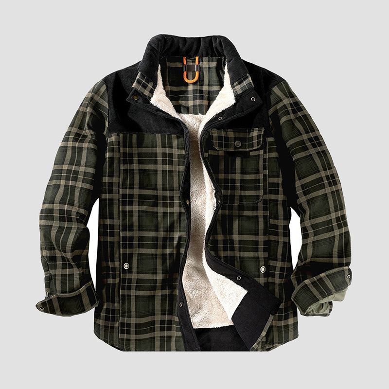 Workwear Padded Velvet Plaid Shirt