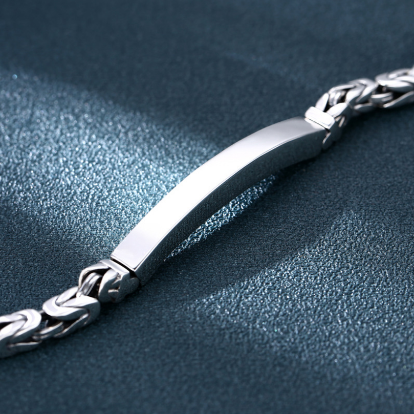 925 Silver Horseshoe Buckle Baracelet Men Male Thai Silver Retro Glossy Simplicity Baracelets Jewerly Gift