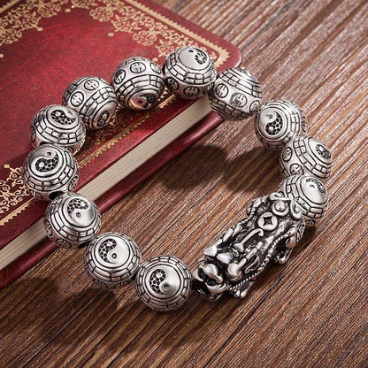 Tibetan FengShui PiXiu Wealth Silver Bracelet