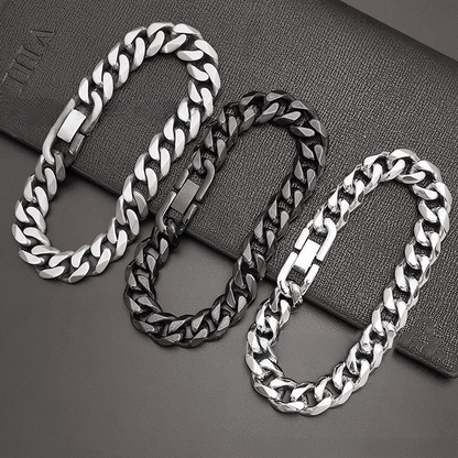 S925 silver Men's personality Cuban bracelet versatile Cuban chain high-grade polished Taiigang hand ornaments