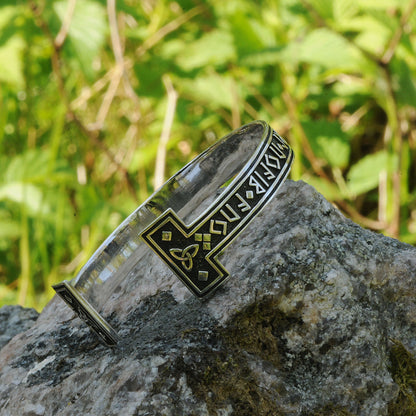 Viking Arm Ring With Elder Rune Bracelet