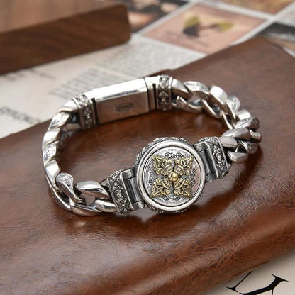 S925 Silver Vintage Rotatable Vajra Bracelet