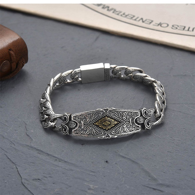 925 Sterling Silver Flower & Hope Chain Bracelet