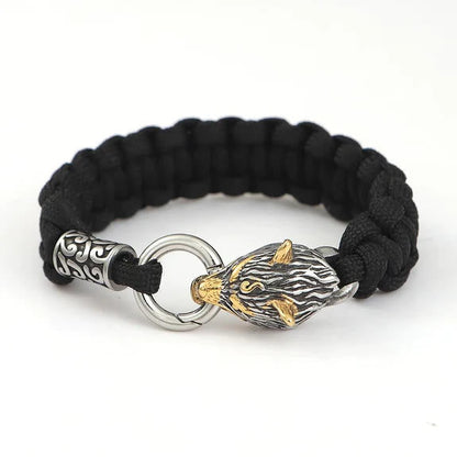Nordic Mjolnir Wolf Head Bracelet