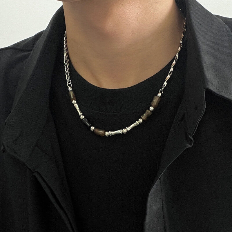 Personalized Vintage Agate Men’S Necklace