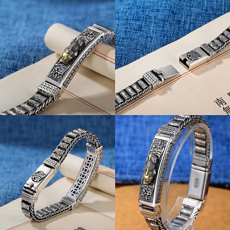 925 Silver Rotatable Pixiu Fortune Bracelet
