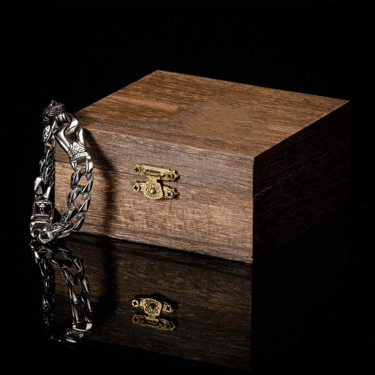 Retro Totem Celtic Knot Chunky Curb Link Bracelet