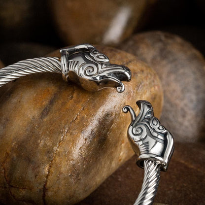Norse Dragon Head Thread Open Bracelet