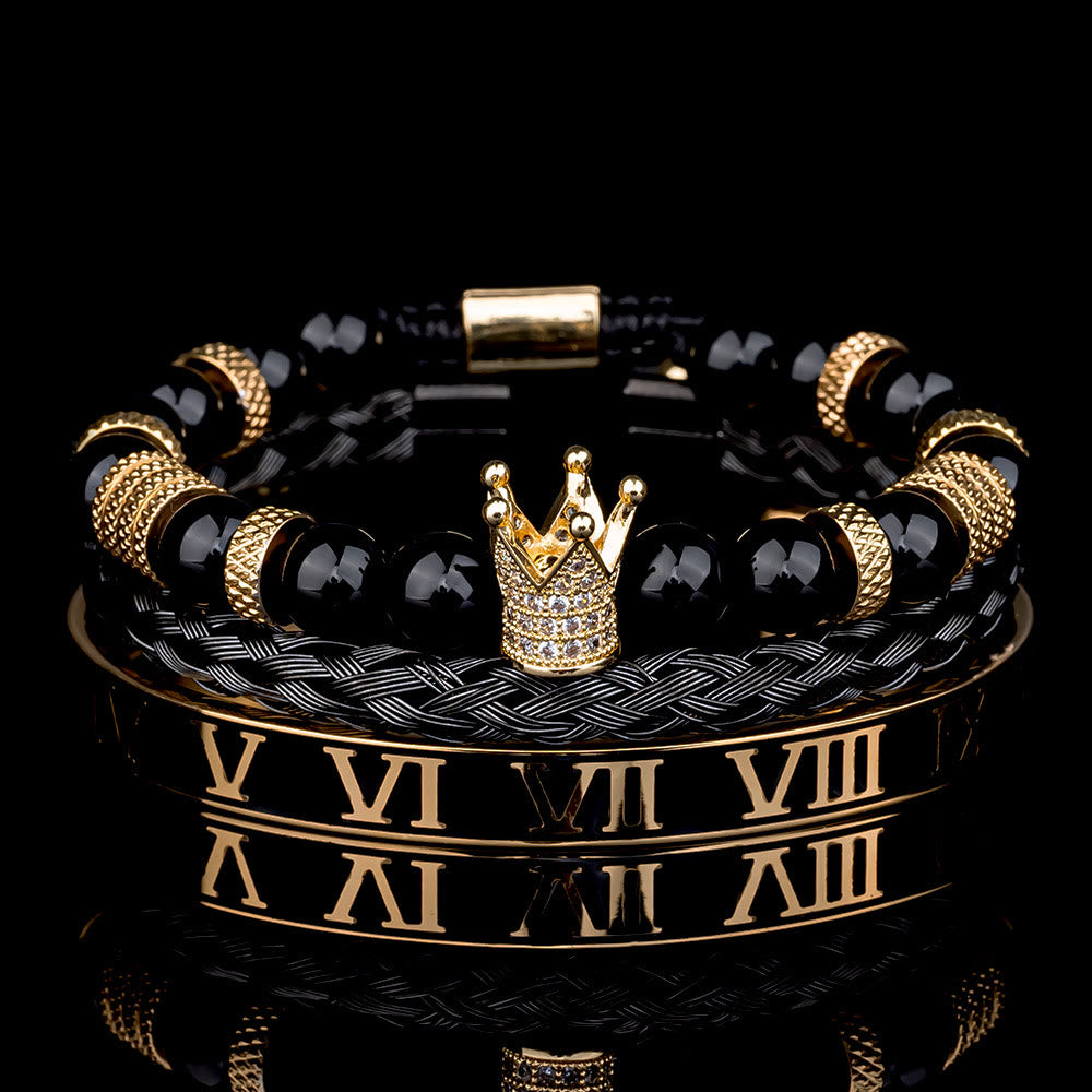 Royal Crown Stones Bracelet Set