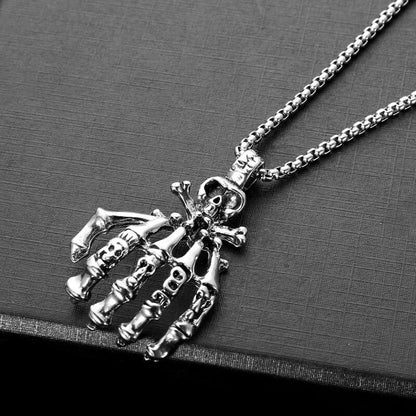 Personalized Retro Skull Ghost Claw Men'S Necklace