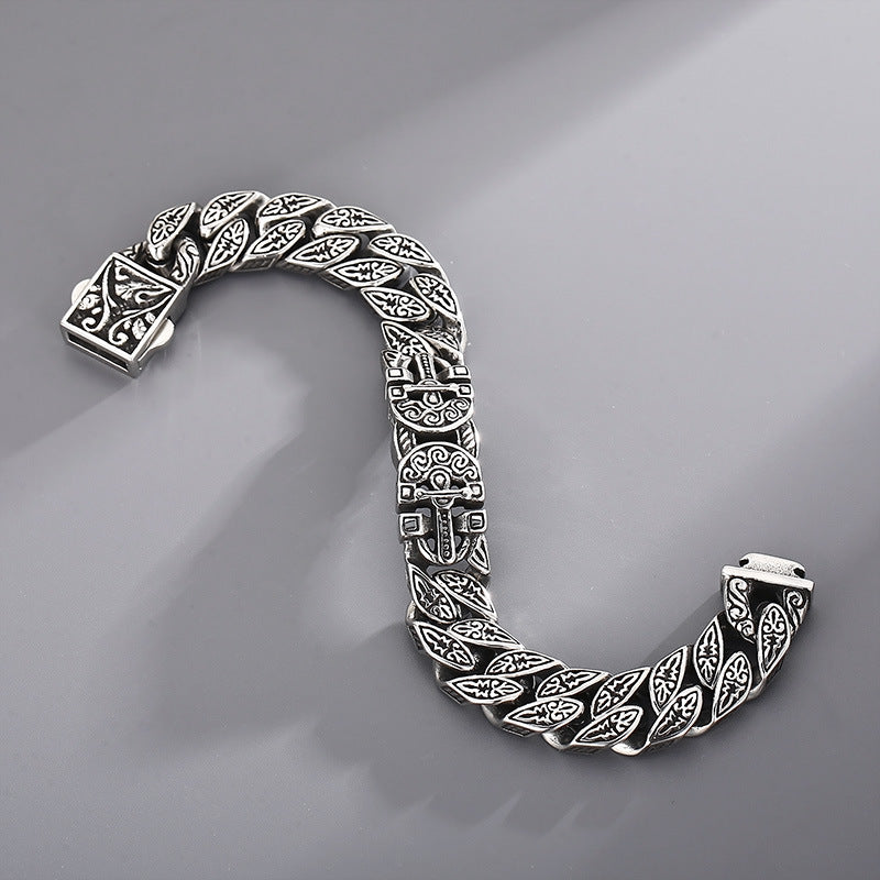 925 Silver Vintage Pharaonic Ancient Egyptian Cross Bracelet