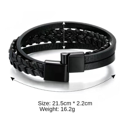 Magnet Leather Rope Hand Woven Bracelet