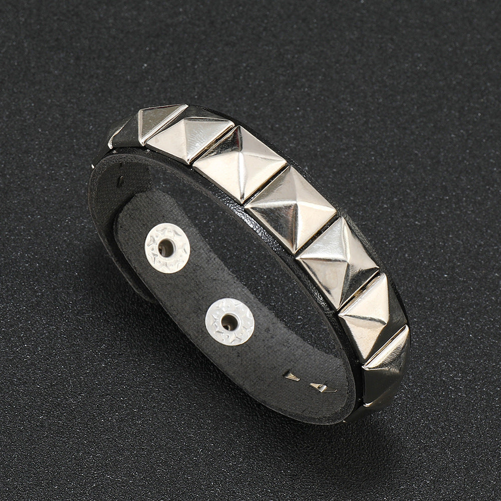 Row Square Nail Men's Bracelet