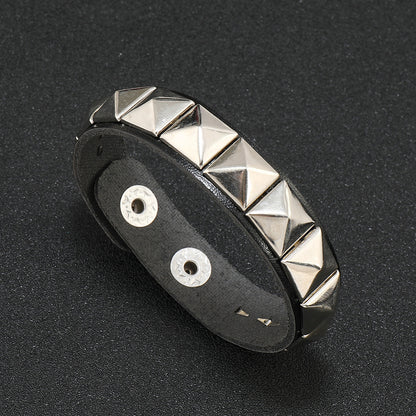 Row Square Nail Men's Bracelet