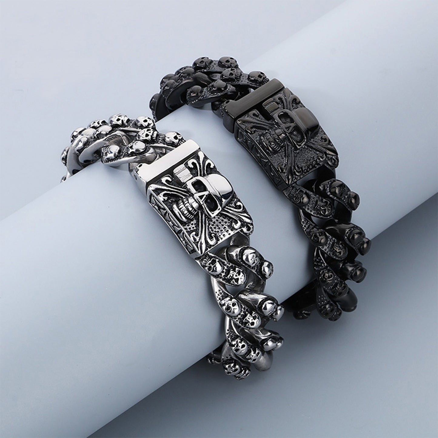 Retro Skull Titanium Steel Rock Punk Bracelet