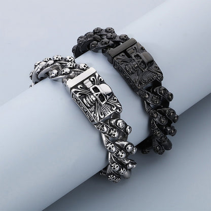 Retro Skull Titanium Steel Rock Punk Bracelet