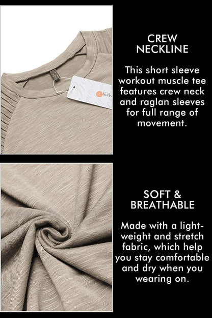 2 Packs Pleats Sleeve Muscle Gym Tee (US Only)