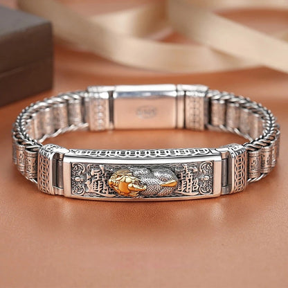 925 Silver Rotatable Pixiu Fortune Bracelet