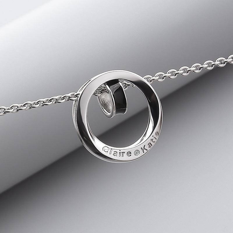 Personalized Double Ring Pendant Men'S Necklace