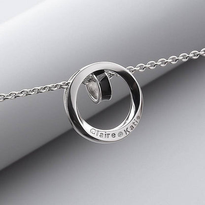 Personalized Double Ring Pendant Men'S Necklace