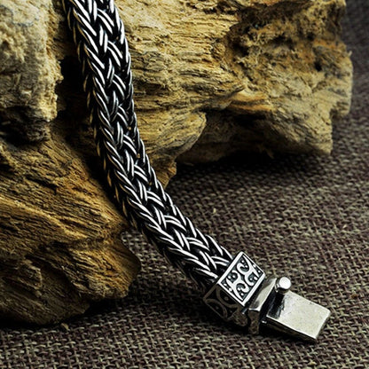 925 Silver Bracelet for Man Personality Woven