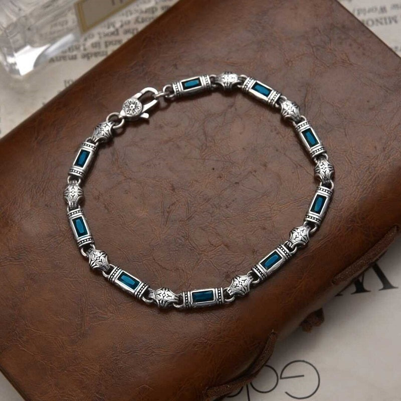 Blue exquisite patterned bracelet