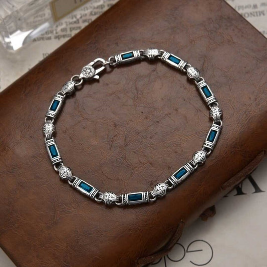 Blue exquisite patterned bracelet