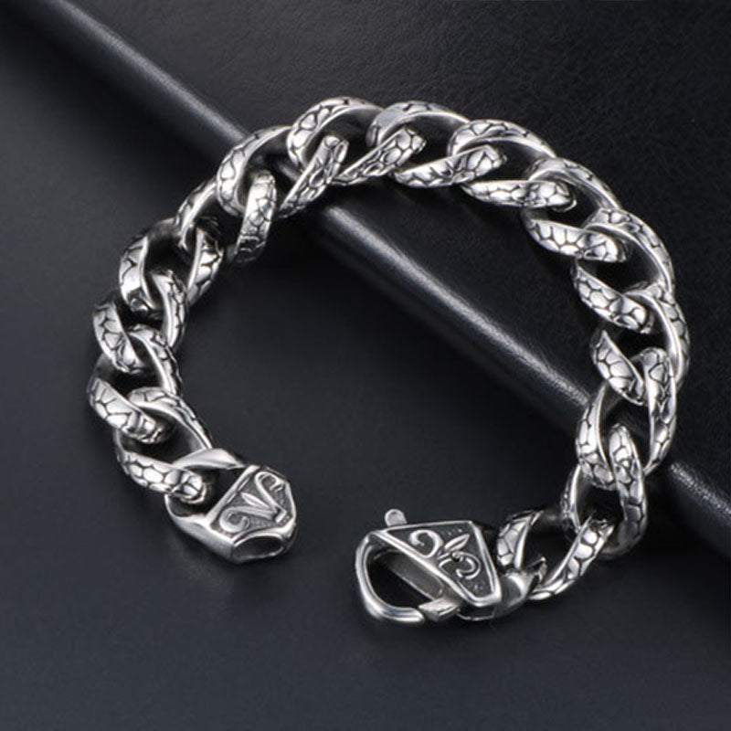 925 Silver Vintage Hip Hop Leopard Bracelet