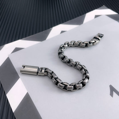 925 Silver Vintage Striped Pearl Handmade Bracelet