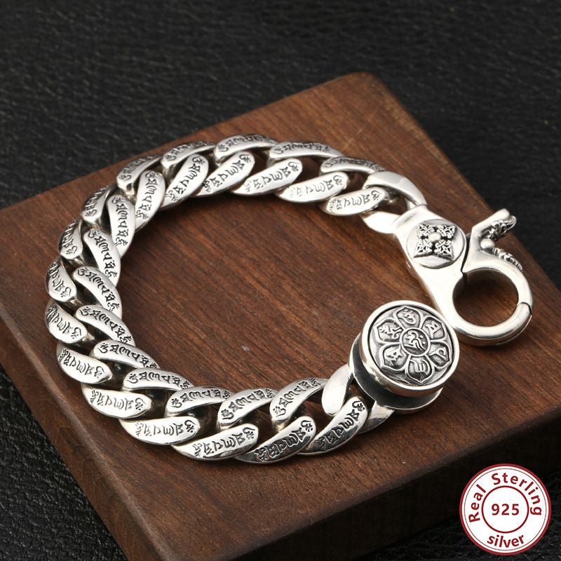 925 Silver Six-word Truth Turning Bracelet