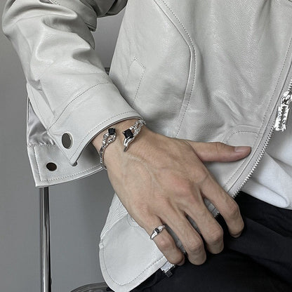 Twill black diamond bracelet