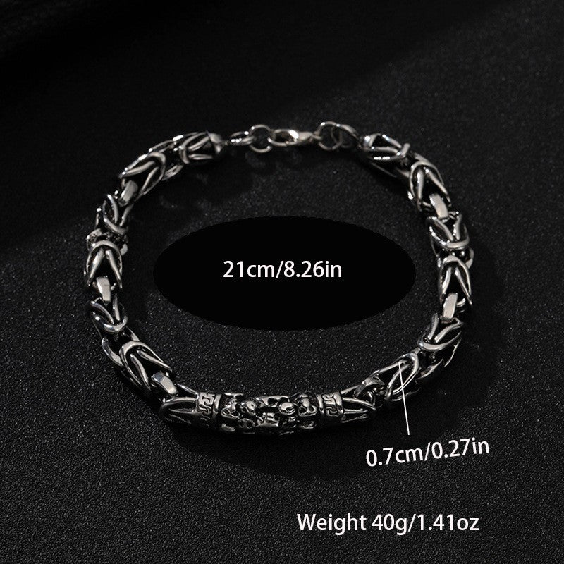 Retro Design Dragon Bone And Skull Head Bracelets