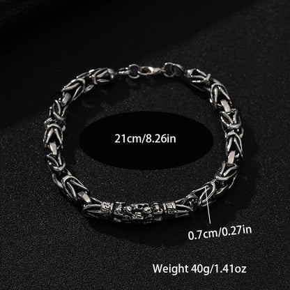 Retro Design Dragon Bone And Skull Head Bracelets