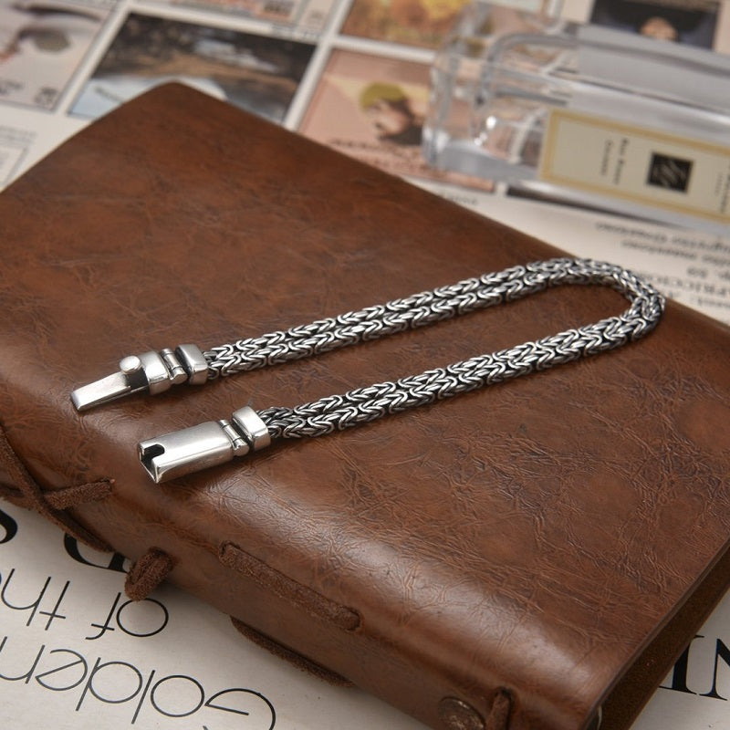 Double row braided peace pattern bracelet