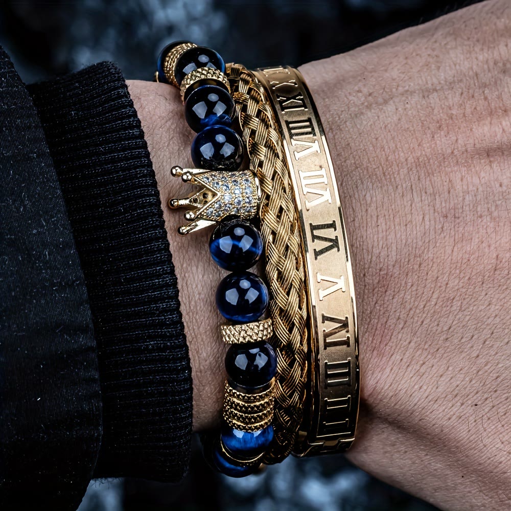 Royal Crown Stones Bracelet Set