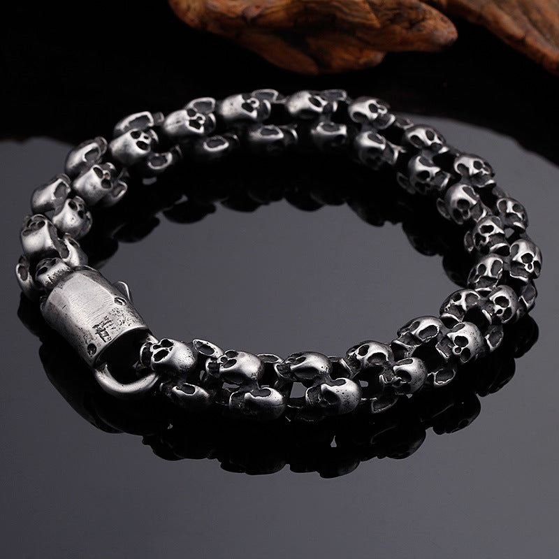 925 Silver Retro Skeleton Bracelet